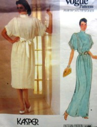 1188  VOGUE KASPER MANDARIN COLLAR BACK BUTTON DRESS LENGTHS PATTERN 8